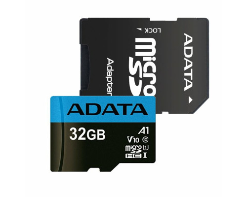 microSDHC (UHS-1) A-DATA Premier 32Gb Class 10 A1 (R-100Mb/s) (adapter SD) (AUSDH32GUICL10A1-RA1)