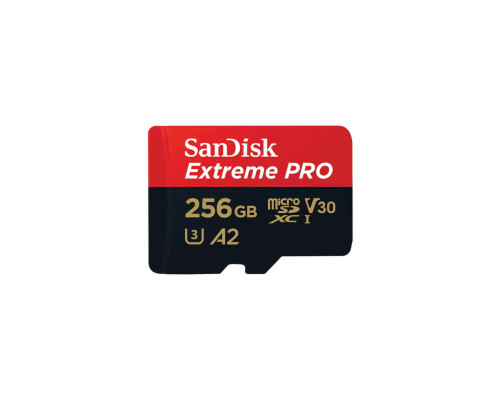 microSDXC (UHS-1 U3) SanDisk Extreme Pro A2 256Gb class 10 V30 (R200MB/s,W140MB/s) (adapter) (SDSQXCD-256G-GN6MA)