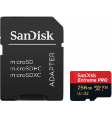 microSDXC (UHS-1 U3) SanDisk Extreme Pro A2 256Gb class 10 V30 (R200MB/s,W140MB/s) (adapter) (SDSQXCD-256G-GN6MA)