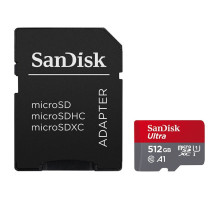 microSDXC (UHS-1) SanDisk Ultra 512Gb class 10 A1 (150Mb/s) (adapter SD) (SDSQUAC-512G-GN6MA)