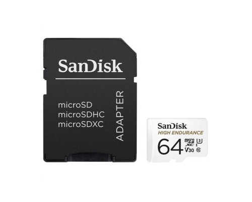 microSDXC (UHS-1 U3) SanDisk Max Endurance 64Gb class 10 V30 (R100Mb/sW40Mb/s) (adapterSD) (SDSQQVR-064G-GN6IA)