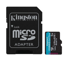 Карта пам'яті microSDXC (UHS-1 U3) Kingston Canvas Go! Plus 1Tb class 10 A2 V30 (R200MB/s, W-160MB/s) (adapter SD) (SDCG4/1TB)