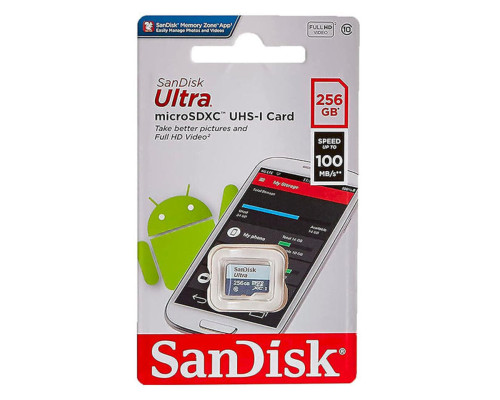 microSDXC (UHS-1) SanDisk Ultra 256Gb class 10 A1 (100Mb/s) (SDSQUNR-256G-GN3MN)