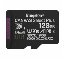 Карта пам'яті microSDXC (UHS-1) Kingston Canvas Select Plus Gen3 128Gb class 10 А1 (R-150MB/s) (SDCS3/128GBSP)