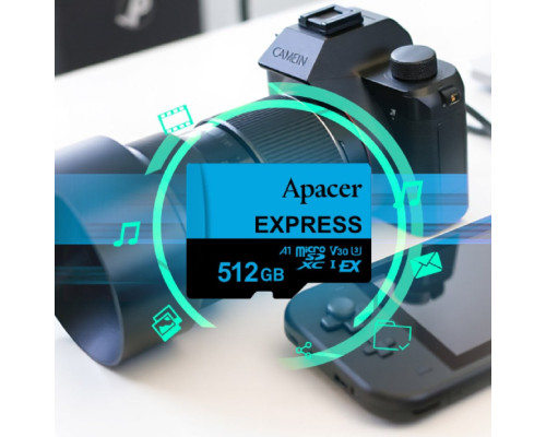 Карта пам'яті microSDXC (UHS-1 U3) Apacer Express 512Gb class 10 V30 A1 Read/Write:810/700 MB/sec (Compatible with Nintendo Switch 2) (AP512GMCEXG3X17-RA)