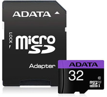 microSDHC (UHS-1) A-DATA Premier 32Gb Class 10 (R-80Mb/s) (adapter SD) (AUSDH32GUICL10-RA1)