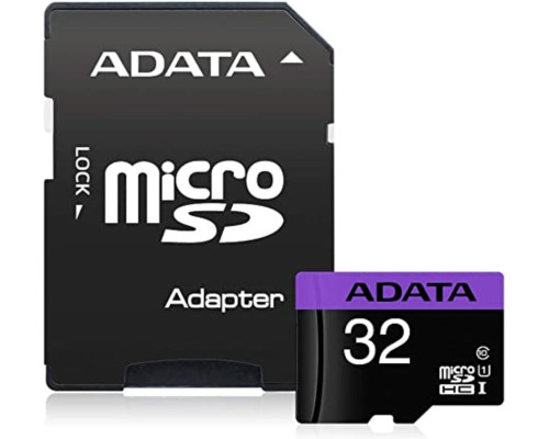 microSDHC (UHS-1) A-DATA Premier 32Gb Class 10 (R-80Mb/s) (adapter SD) (AUSDH32GUICL10-RA1)