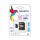 microSDXC (UHS-1) A-DATA Premier 64Gb Class 10 (R-100Mb/s) (adapter SD) (AUSDX64GUICL10-RA1)