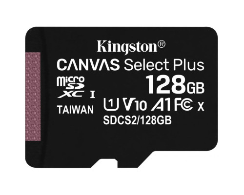 microSDXC (UHS-1) Kingston Canvas Select Plus 128Gb class 10 А1 (R-100MB/s) (adapter SD) (SDCS2/128GB)