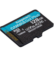 microSDXC (UHS-1 U3) Kingston Canvas Go Plus 128Gb class 10 A2 V30 (R170MB/s, W90MB/s) (SDCG3/128GBSP)