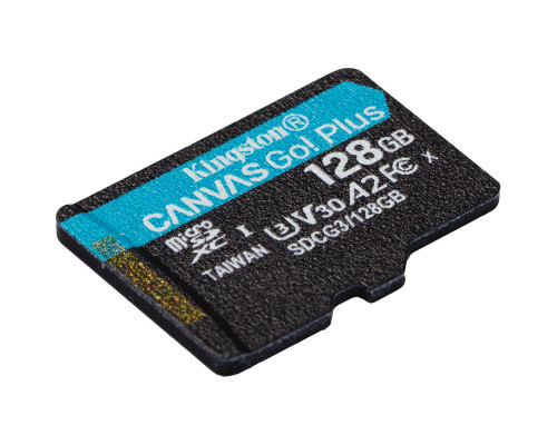 microSDXC (UHS-1 U3) Kingston Canvas Go Plus 128Gb class 10 A2 V30 (R170MB/s, W90MB/s) (SDCG3/128GBSP)