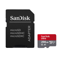 microSDXC (UHS-1) SanDisk Ultra 256Gb class 10 A1 (150MB/s) (adapter SD) (SDSQUAC-256G-GN6MA)