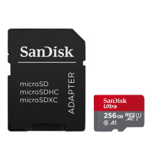 microSDXC (UHS-1) SanDisk Ultra 256Gb class 10 A1 (150MB/s) (adapter SD) (SDSQUAC-256G-GN6MA)