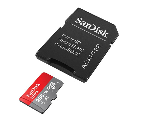 microSDXC (UHS-1) SanDisk Ultra 256Gb class 10 A1 (150MB/s) (adapter SD) (SDSQUAC-256G-GN6MA)