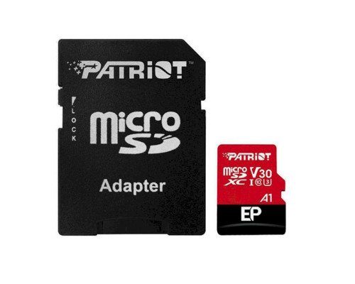 microSDXC (UHS-1 U3) Patriot EP Series 1Тb class 10 V30 (R-100MB/s, W-80MB/s) (adapter SD) (PEF1TBEP31MCX)