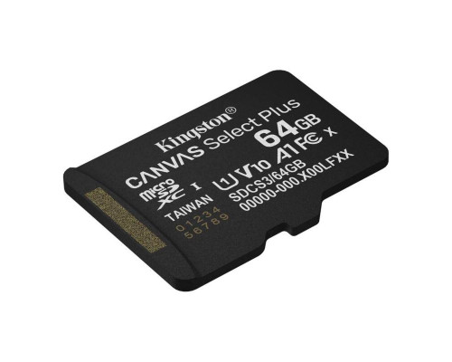 Карта пам'яті microSDXC (UHS-1) Kingston Canvas Select Plus Gen3 64Gb class 10 А1 (R-100MB/s) (SDCS3/64GBSP)