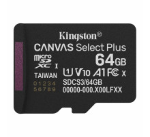 Карта пам'яті microSDXC (UHS-1) Kingston Canvas Select Plus Gen3 64Gb class 10 А1 (R-100MB/s) (SDCS3/64GBSP)
