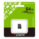 Карта пам'яті microSDXC (UHS-1) Kingston Canvas Select Plus Gen3 64Gb class 10 А1 (R-100MB/s) (SDCS3/64GBSP)