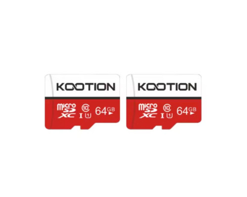 Карта пам'яті microSDXC (UHS-1) Kootion 64Gb class 10 (adapter SD) (2pcs) (TF-64G-U1*2)