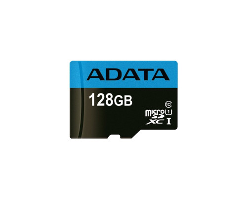 microSDXC (UHS-1) A-DATA Premier 128Gb Class 10 А1 (R-100Mb/s) (adapter SD) (AUSDX128GUICL10A1-RA1)