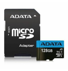 microSDXC (UHS-1) A-DATA Premier 128Gb Class 10 А1 (R-100Mb/s) (adapter SD) (AUSDX128GUICL10A1-RA1)