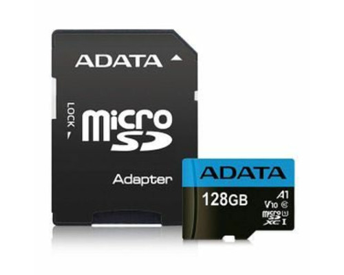 microSDXC (UHS-1) A-DATA Premier 128Gb Class 10 А1 (R-100Mb/s) (adapter SD) (AUSDX128GUICL10A1-RA1)