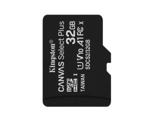 microSDHC (UHS-1) Kingston Canvas Select Plus 32Gb class 10 А1 (R-100MB/s) (adapter SD) (SDCS2/32GB)