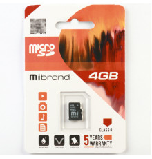 microSDHC Mibrand 4Gb class 6 (MICDC6/4GB)