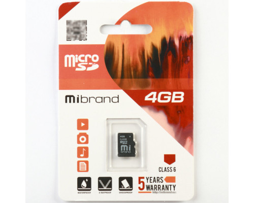 microSDHC Mibrand 4Gb class 6 (MICDC6/4GB)