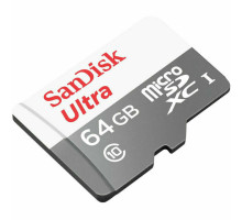 microSDXC (UHS-1) SanDisk Ultra 64Gb class 10 A1 (100Mb/s) (adapter SD) (SDSQUNR-064G-GN3MA)