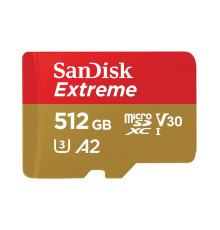 microSDXC (UHS-1 U3) SanDisk Extreme A2 512Gb class 10 V30 (R190MB/s,W130MB/s) (adapter SD) (SDSQXAV-512G-GN6MA)