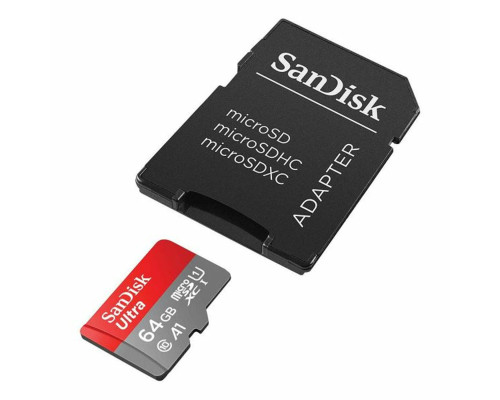 microSDXC (UHS-1) SanDisk Ultra 64Gb class 10 A1 (140Mb/s) (adapter SD) (SDSQUAB-064G-GN6MA)