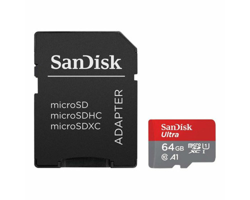 microSDXC (UHS-1) SanDisk Ultra 64Gb class 10 A1 (140Mb/s) (adapter SD) (SDSQUAB-064G-GN6MA)