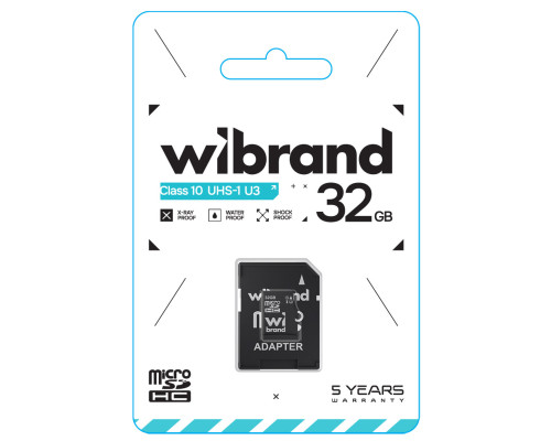 microSDHC (UHS-1 U3) Wibrand 32Gb class 10 (adapter SD) (WICDHU3/32GB-A)