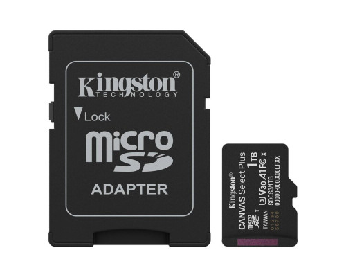 Карта пам'яті microSDXC (UHS-1 U3) Kingston Canvas Select Plus Gen3 1Tb class 10 А1 V30 (R-150MB/s) (adapter SD) (SDCS3/1TB)