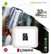 microSDHC (UHS-1) Kingston Canvas Select Plus 32Gb class 10 А1 (R-100MB/s) (SDCS2/32GBSP)