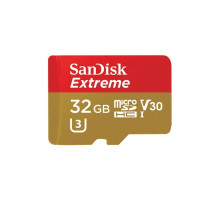 microSDHC (UHS-1 U3) SanDisk Extreme Action A1 32Gb class 10 V30 (R100MB/s, 667x) (adapter SD) (SDSQXAF-032G-GN6MA)