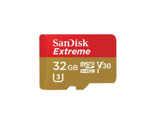 microSDHC (UHS-1 U3) SanDisk Extreme Action A1 32Gb class 10 V30 (R100MB/s, 667x) (adapter SD) (SDSQXAF-032G-GN6MA)