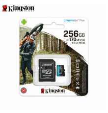 microSDXC (UHS-1 U3) Kingston Canvas Go Plus 256Gb class 10 A2 V30 (R170MB/s, W90MB/s) (SDCG3/256GBSP)