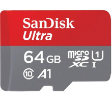 microSDXC (UHS-1) SanDisk Ultra 64Gb class 10 A1 (140Mb/s) (adapter SD) Imaging Packaging (SDSQUAB-064G-GN6IA)