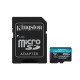 microSDXC (UHS-1 U3) Kingston Canvas Go Plus 256Gb class 10 A2 V30 (R170MB/s, W90MB/s) (adapter SD) (SDCG3/256GB)