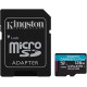 microSDXC (UHS-1 U3) Kingston Canvas Go Plus 128Gb class 10 A2 V30 (R170MB/s, W90MB/s) (adapter SD) (SDCG3/128GB)