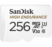 microSDXC (UHS-1 U3) SanDisk High Endurance 256Gb class 10 V30 (100Mb/s) (adapterSD) (SDSQQNR-256G-GN6IA)