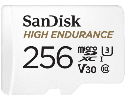 microSDXC (UHS-1 U3) SanDisk High Endurance 256Gb class 10 V30 (100Mb/s) (adapterSD) (SDSQQNR-256G-GN6IA)