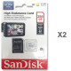 microSDXC (UHS-1 U3) SanDisk High Endurance 256Gb class 10 V30 (100Mb/s) (adapterSD) (SDSQQNR-256G-GN6IA)