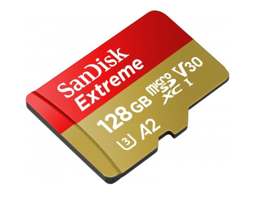 microSDXC (UHS-1 U3) SanDisk Extreme A2 128Gb class 10 V30 (R190MB/s,W90MB/s) (adapter SD) (SDSQXAA-128G-GN6MA)