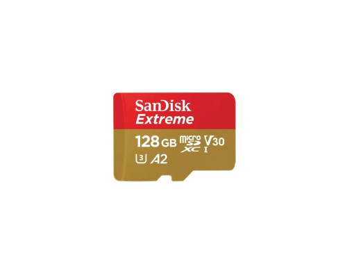 microSDXC (UHS-1 U3) SanDisk Extreme A2 128Gb class 10 V30 (R190MB/s,W90MB/s) (adapter SD) (SDSQXAA-128G-GN6MA)