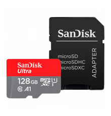 microSDXC (UHS-1) SanDisk Ultra 128Gb class 10 A1 (140Mb/s) (adapter SD) (SDSQUAB-128G-GN6MA)