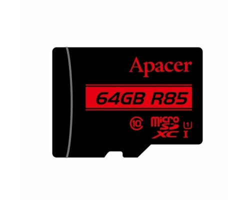 microSDXC (UHS-1) Apacer 64Gb class 10 R85MB/s (AP64GMCSX10U5-RA)