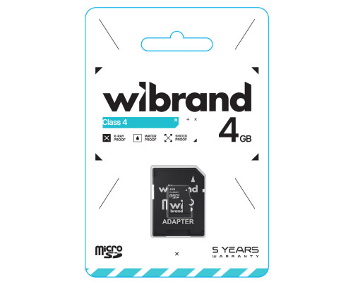 microSDHC Wibrand 4Gb class 4 (adapter SD) (WICDC4/4GB-A)